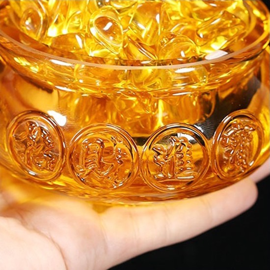 Hũ đựng Vàng Thần Tài Pha Lê (Cỡ Trung 8cm ) - Tụ Bảo Bồn Lưu Ly, Chiêu Lộc Tụ Tài, Vật Phẩm Phong Thủy Bày Ban Thần Tài | BigBuy360 - bigbuy360.vn