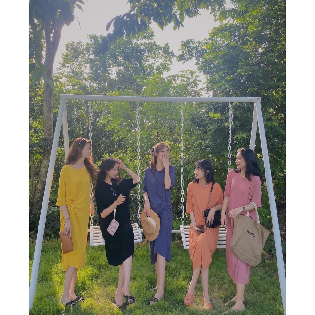 Váy thun gân cổ tròn dáng dài V511 SUSTORE