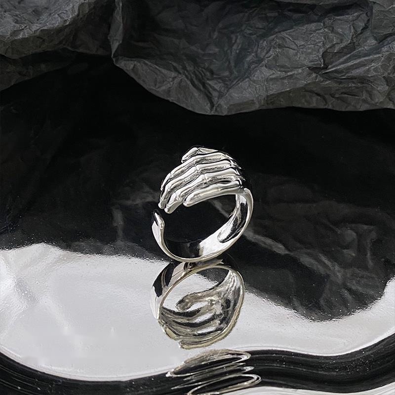 Nhẫn Hình Móng Vuốt Đầu Lâu Màu Tối Phong Cách Hip Hop Đường Phố Mới Có Thể Điều Chỉnh