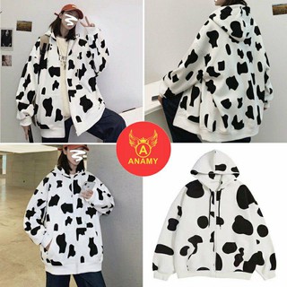 Áo Khoác Dây Kéo Jacket Con Bò Sữa Unisex Form Rộng