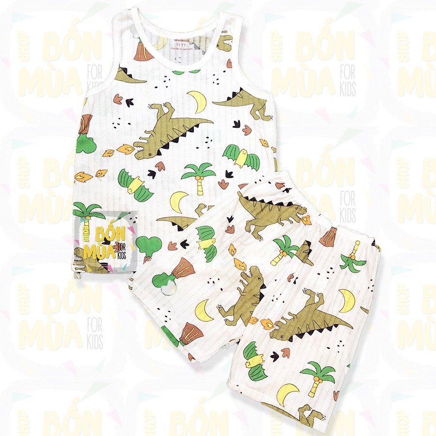 Bộ Noubaby Thun Giấy Size Đại 🎁🎁14-24kg Bộ Cotton Giấy Ba Lỗ Chất Vải Mỏng Mát Mặc Hè - Shop Bốn Mùa