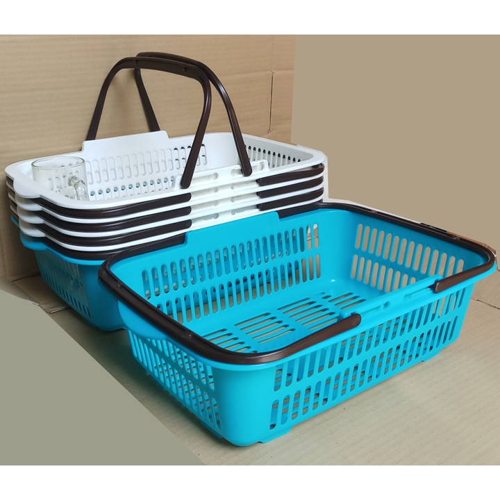 Rổ nhựa hình chữ nhật 2 quai của Nhật 35,5x29cm cao x13,5cm 360g K862