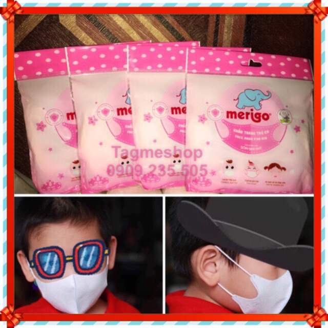 BÔNG BẠCH TUYẾT - Khẩu trang trẻ em Merigo - 8 cái/ gói