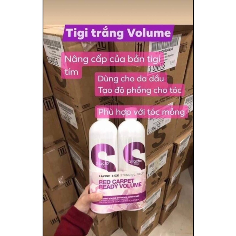 Cặp dầu gội xả Tigi Trắng S Factor phiên bản mới chống rụng tóc suôn mềm siêu mượt tạo độ phồng tóc bồng bềnh 750ml Mỹ