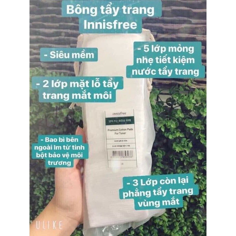 Bông tẩy trang 5 lớp Innisfree Layers Cleansing Cotton Pads