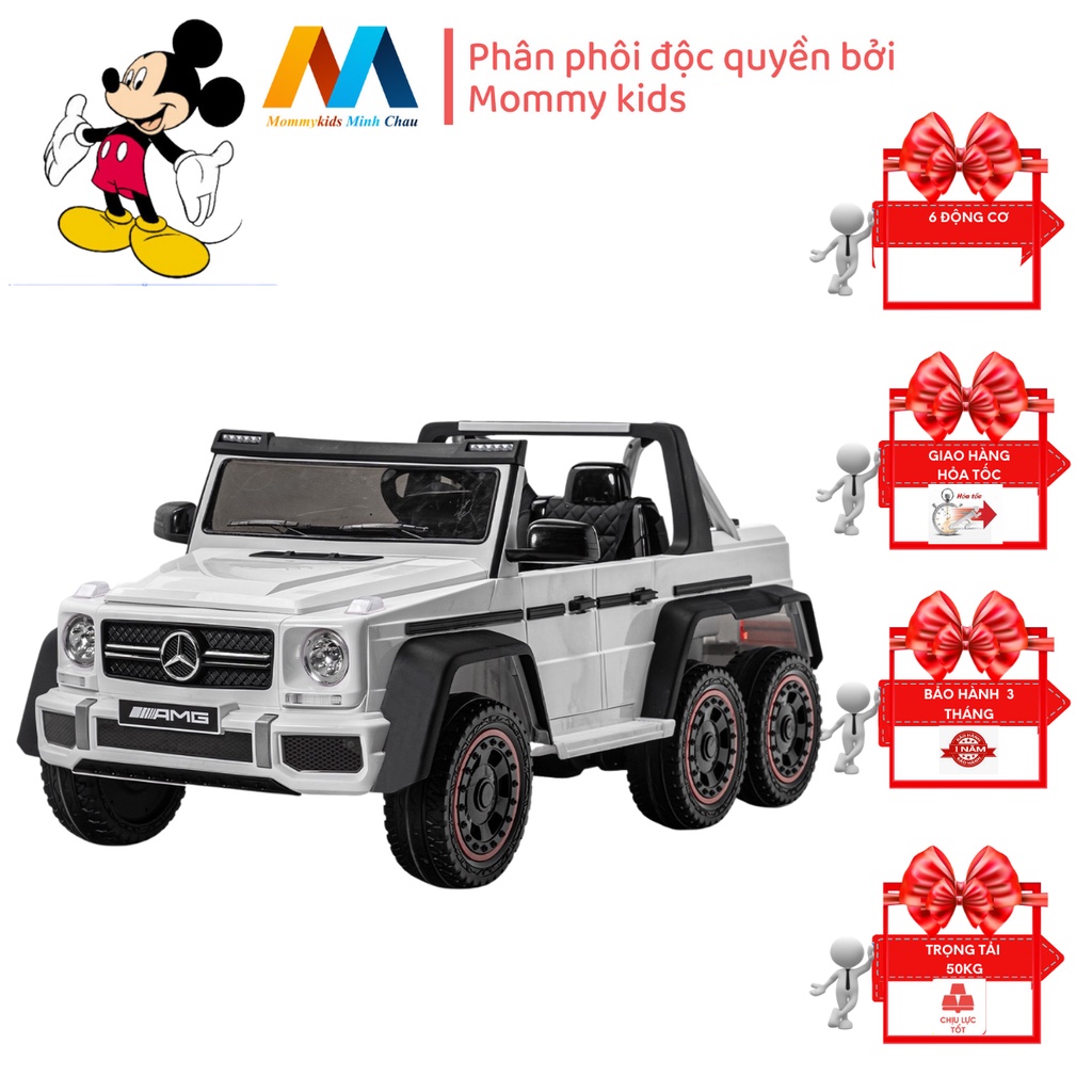 Ô TÔ ĐIỆN MOMMYKIDS MINH CHAU MODEL MERCEDES G63 AMG 6 BÁNH, 4 ĐỘNG CƠ CHO BÉ TỪ 2 TUỔI TRỞ LÊN