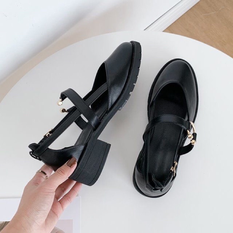 Giày sandal LOGIC mũi tròn đế vuông phong cách mới