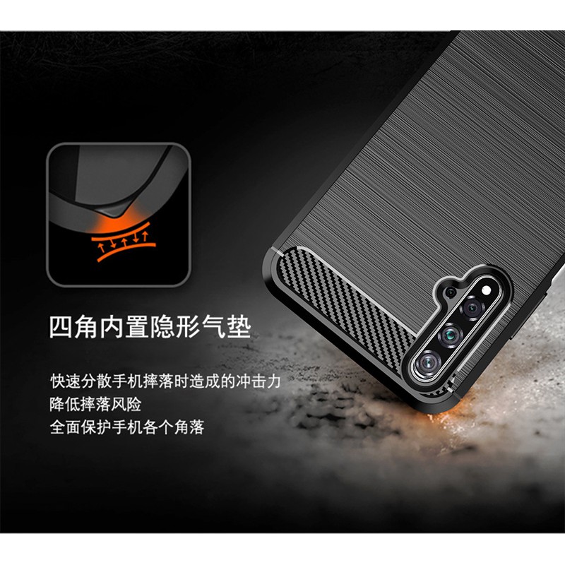 [SALE] Huawei Nova 5T ốp lưng chống sốc phay xước carbon vân kim cương hấp thụ nhiệt cao cấp