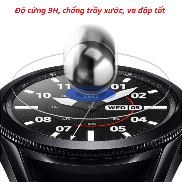 Bộ 3 miếng dán kính cường lực Gor cho đồng hồ Samsung Galaxy Watch 3 trong suốt, vát cạnh 2.5D, tặng keo chống hở mép.