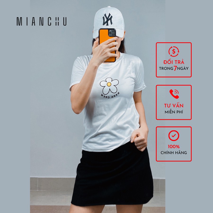 Áo thun nữ in hoạ tiết dễ thương MIANCHU thun lụa sữa co giản thoải mái mã ATTQ01
