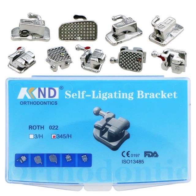Mắc cài kim loại tự khóa, mắc cài hỗ trợ niềng răng tự buộc KND chính hãng