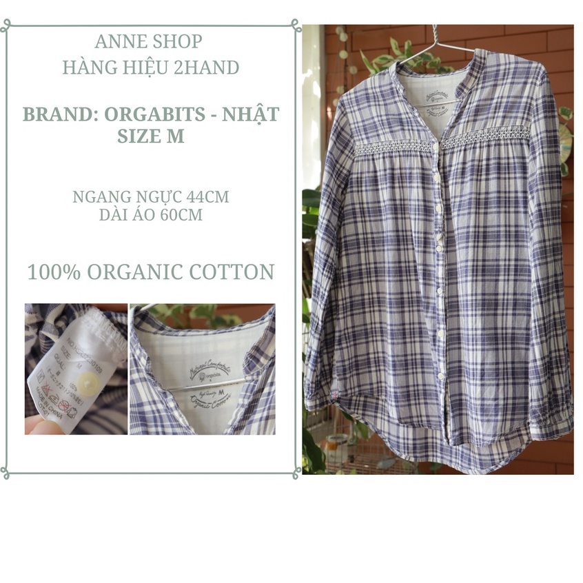 Áo kẻ ô thương hiệu ORGABITS Nhật bản size M(nhiều mẫu)