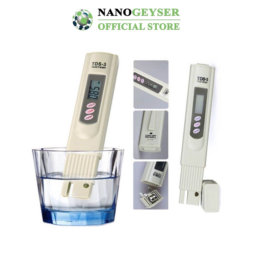 Bút thử nước TDS Nano Geyser, Dụng cụ kiểm tra chất lượng nước, độ cứng của nước, Bảo hành chính hãng 1 năm