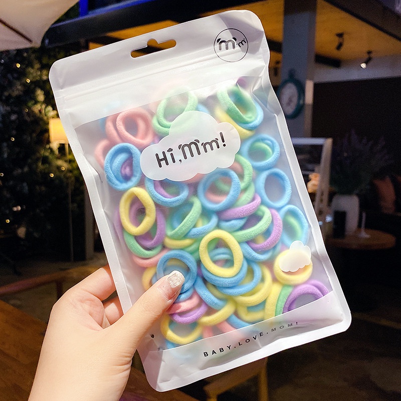 Túi 50 Dây Thun Buộc Tóc Xinh Xắn Cho Bé Gái