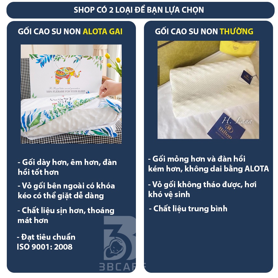Gối cao su non người lớn ALOTA K26 sóng gối công thái học giảm nguy cơ đột quỵ - Shop 3BCare