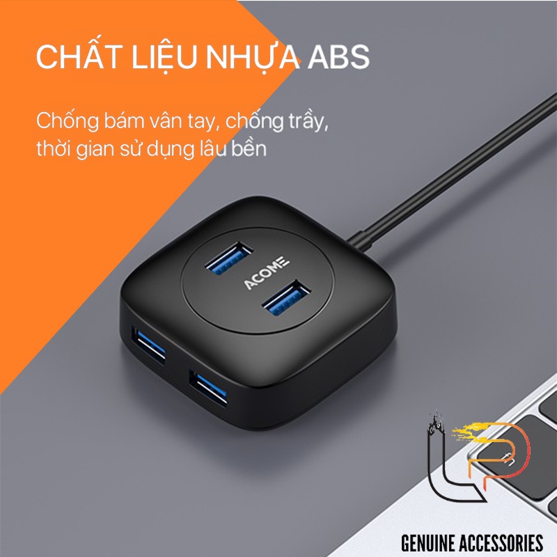 Hub Usb 4 Port 3.0 ACOM - Bộ Chia 4 Cổng USB 3.0 ACOM