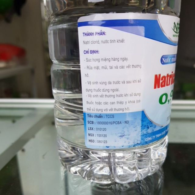 Nước muối sinh lý Natriclorid 0,9%_ chai 500ml