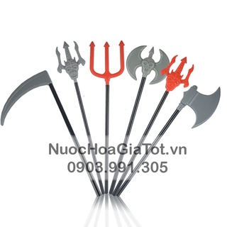 Vũ khí lưỡi hái đinh ba búa đao phụ kiện hóa trang Halloween bé trai gái nam nữ