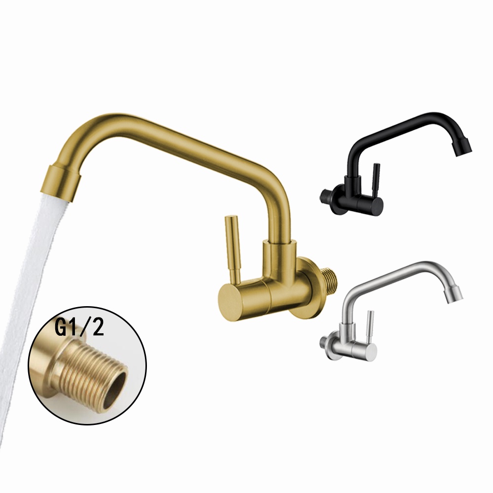 Vòi nước gắn tường BAOKEMO BKM1043 bằng thép không gỉ