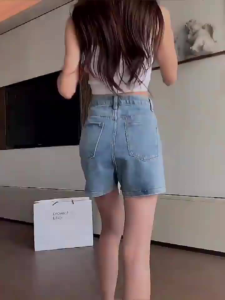 Quần Short Jeans Nữ TDSHOPNT Lưng Cao Xanh Nhạt Thiết Kế Nắp Túi Cá Tính - QS34 | BigBuy360 - bigbuy360.vn