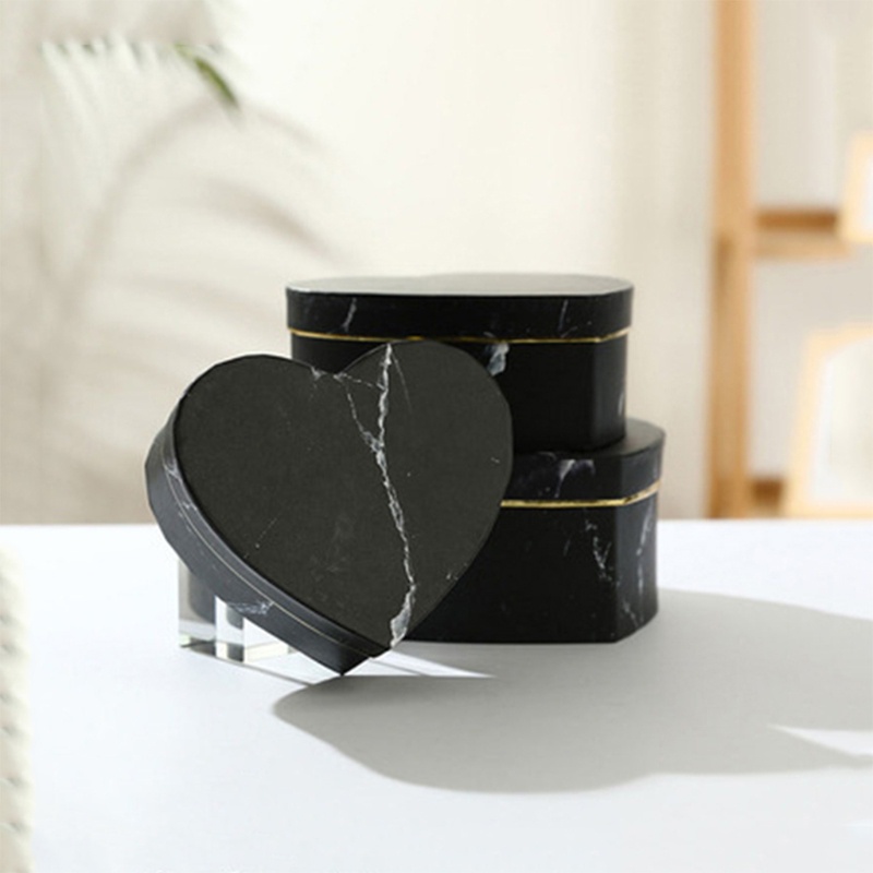 Bộ 3 Hộp Đựng Trang Sức Hình Trái Tim Họa Tiết Vân Đá Cẩm Thạch