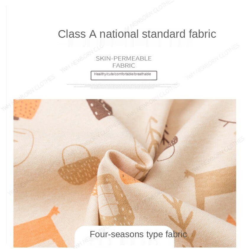 Sơ sinh cotton tam giác túi rắm quần áo trẻ em áo liền quần không tay dễ thương bé trai và bé gái in áo liền quần