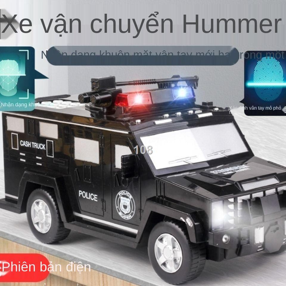 NHummer vận chuyển tiền mặt xe cảnh sát heo đất chống rơi lưới màu đỏ hộp mật khẩu dấu vân tay cậu bé và cô gái ATM