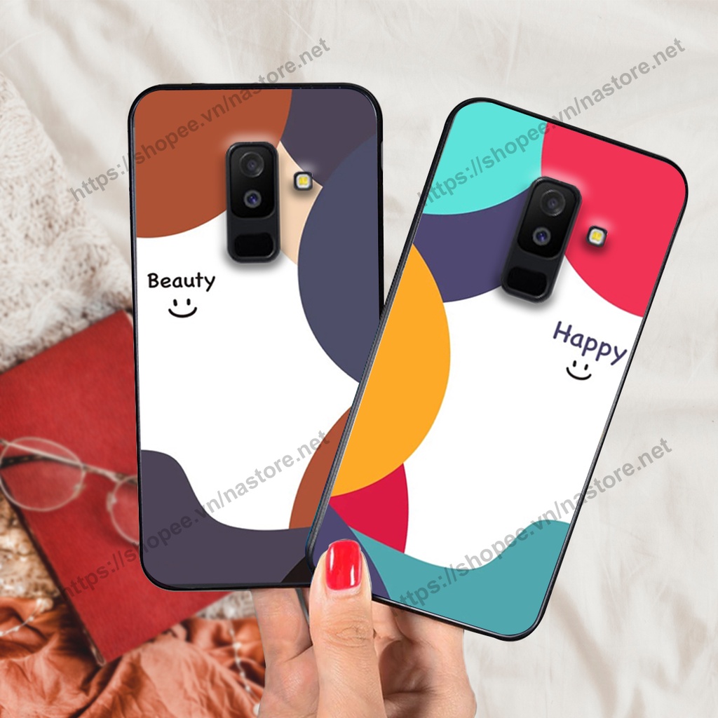Ốp lưng Samsung J8 mặt cười, họa tiết caro đơn giản đẹp cute
