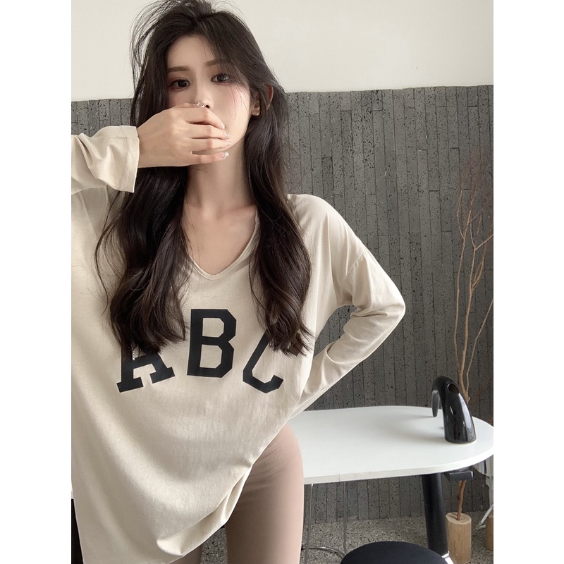 Áo Thun Nữ Tay Dài Có Nón In Chữ Thời Trang
