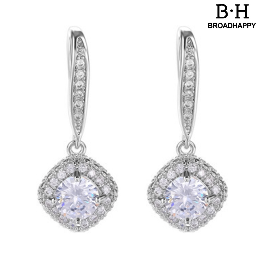 Khuyên Tai Móc Câu Dáng Dài Đính Đá Zircon Sang Trọng