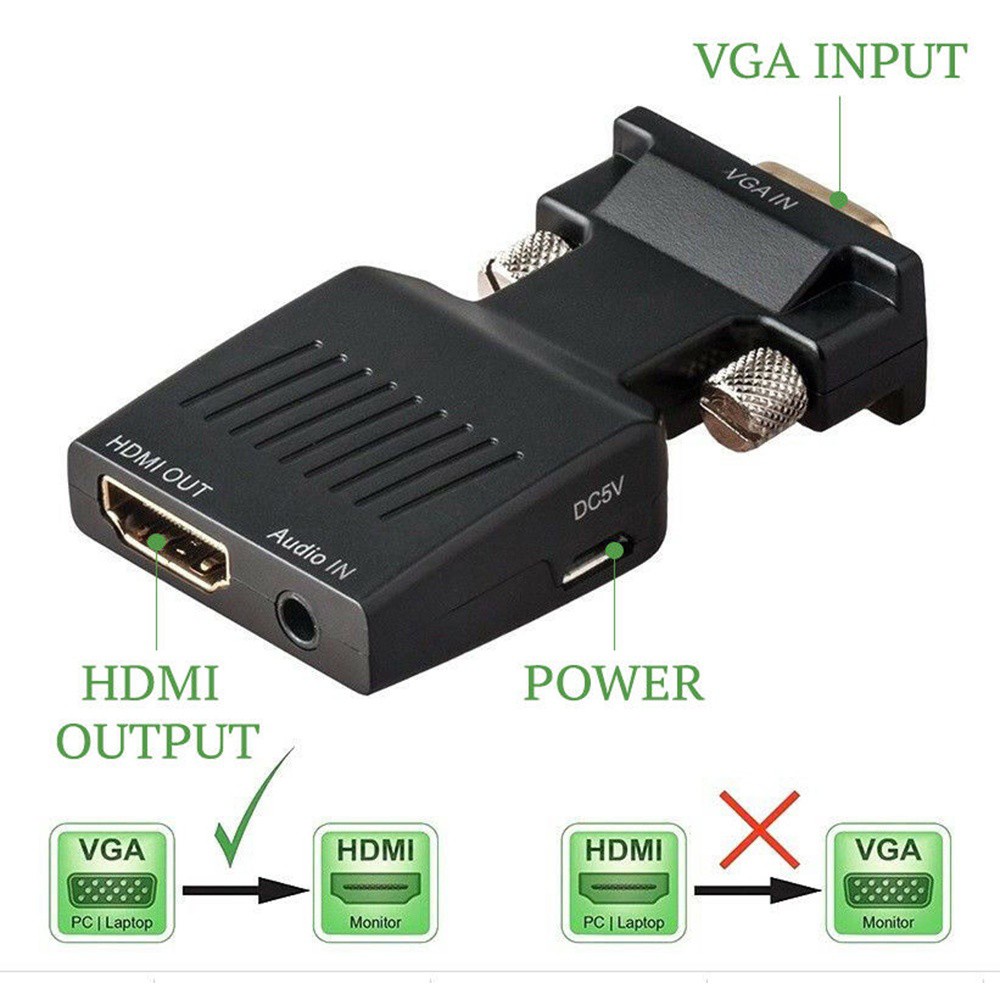 Bộ Chuyển Đổi Vga Sang Hdmi Taylor1 Với Đầu Ra Âm Thanh Cho Pc Laptop Full Hd 1080p