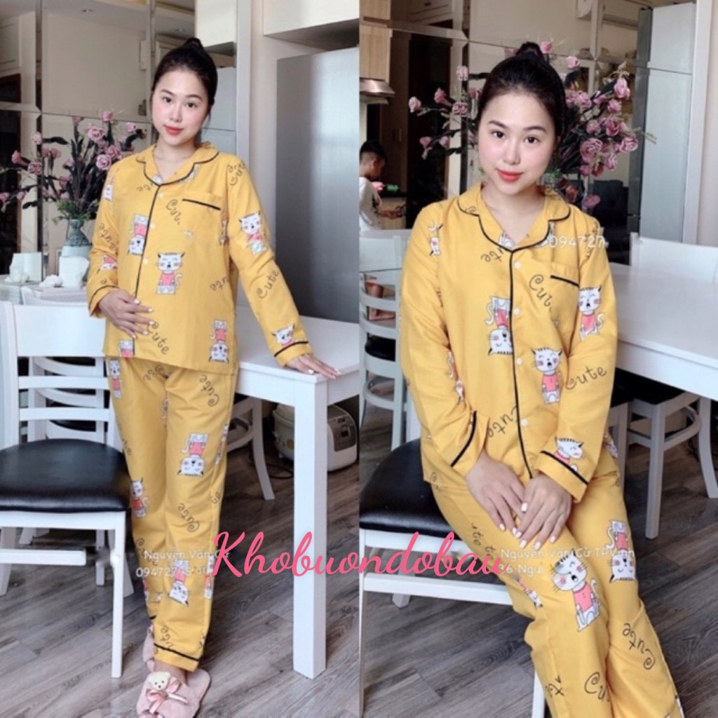 Bộ đồ bầu và sau sinh PIJAMA - Đồ bộ bầu  BPJM930 (Có khóa hoặc túi ngực như hình)