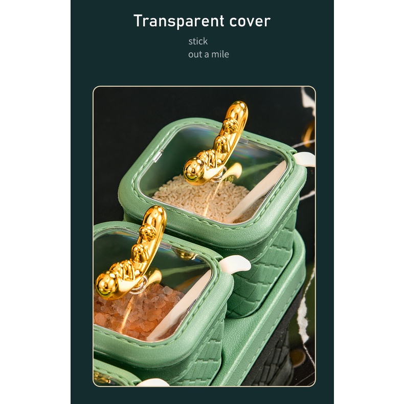 Only HOUSE Hộp Nhựa Đựng Gia Vị Muối Gắn Tường Sang Trọng Kèm Muỗng MSG se