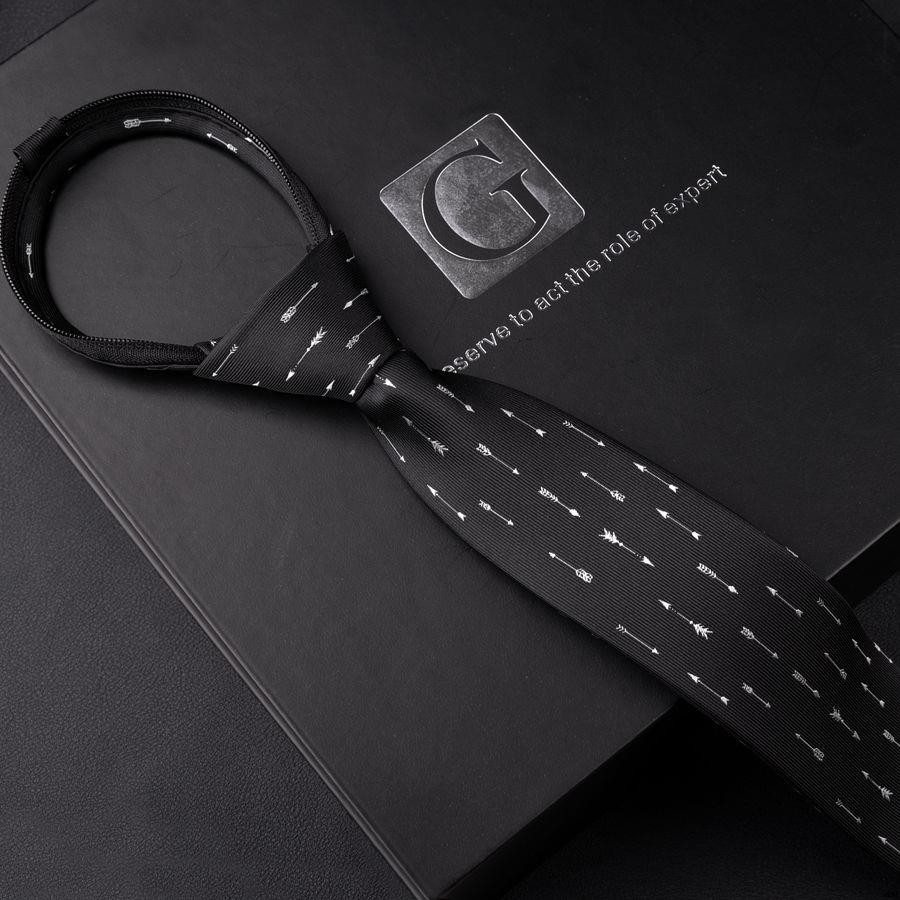 Cà Vạt Đồng Phục Màu Trơn Có Khóa Kéo Thời Trang Cho Nam