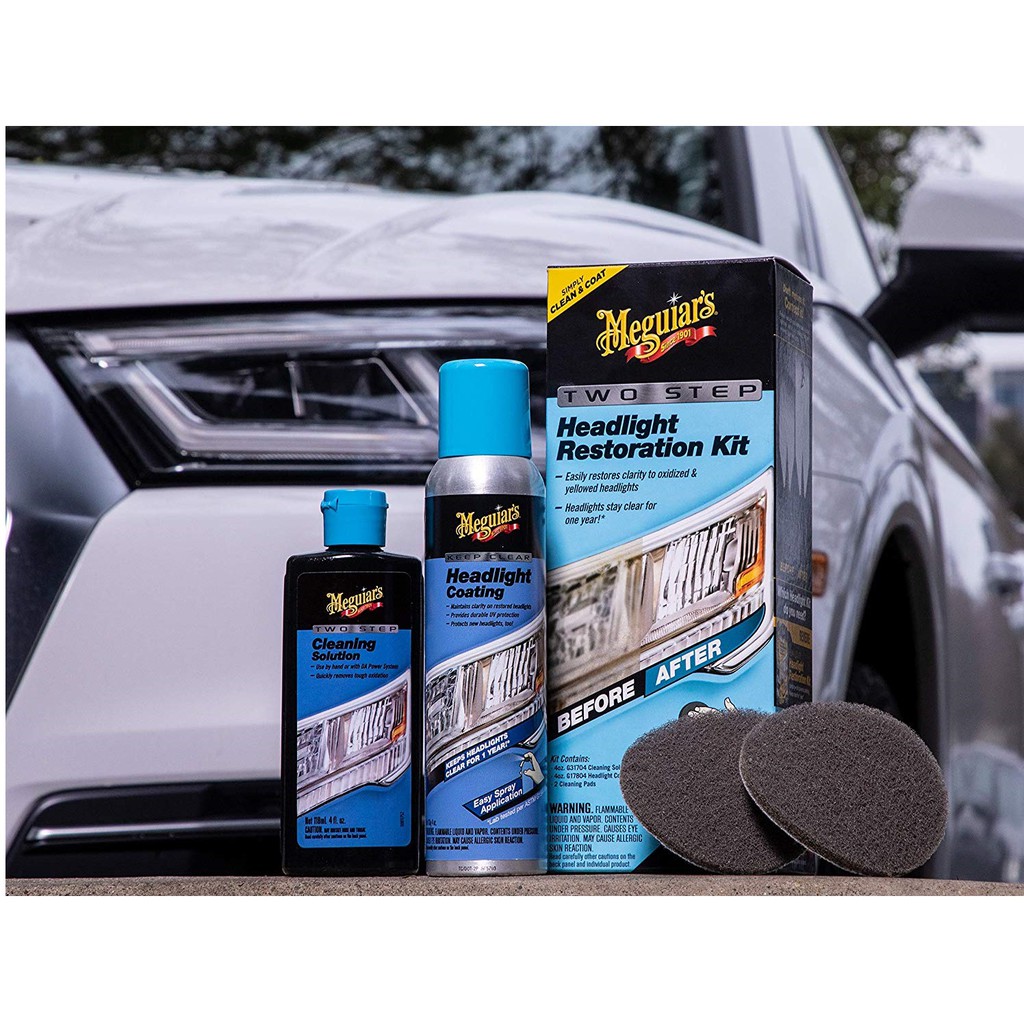 Meguiar's Bộ sản phẩm làm sạch đèn pha 2 bước - Two step Headlight Restoration Kit - G2970.