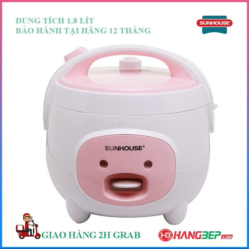 [Mã ELHADEV giảm 4% đơn 300K] Nồi cơm điện nắp gài Sunhouse 1.8 lít SHD8607W - Bảo hành chính hãng 12 tháng toàn quốc