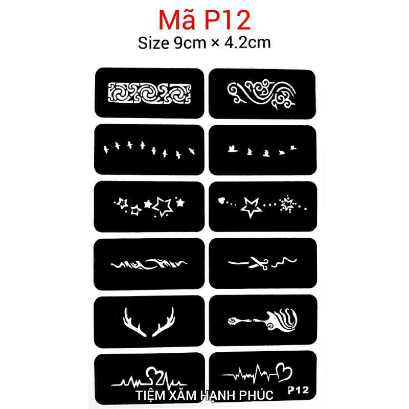 Khuôn xăm hình cây đàn, ngôi sao, nhịp tim siêu đẹp P12