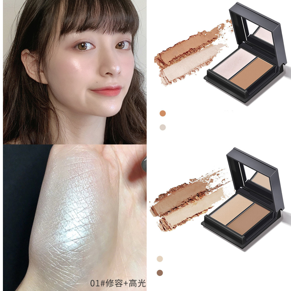 [sweet] woman fashion Two-color Contouring Natural Brightening Nose Shadow Highlight powder plate | BigBuy360 - bigbuy360.vn