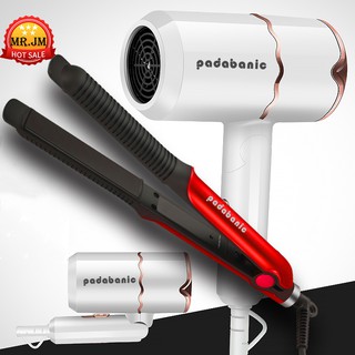 Combo Tiết Kiệm Máy Sấy Tóc 2900W Gấp Gọn Phát Sáng Xanh và Máy Uốn Duỗi Tóc 2in1 Padabanic Kẹp Êm Không Rít Bảo Hành