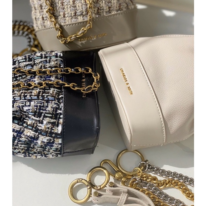 Túi C.N.K dáng hobo dạ sz 18cm