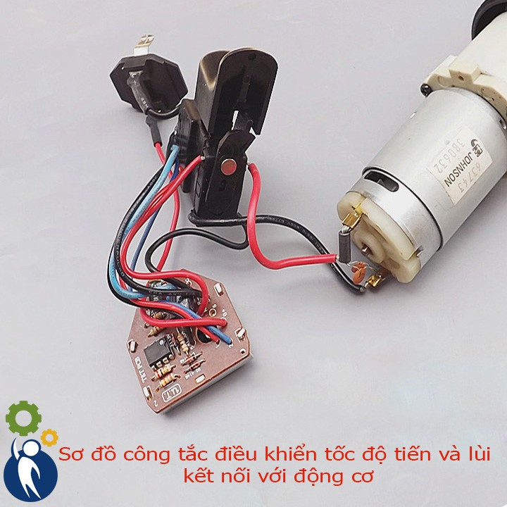 Motor Giảm Tốc 555 JOHNSON Chế Máy Khoan