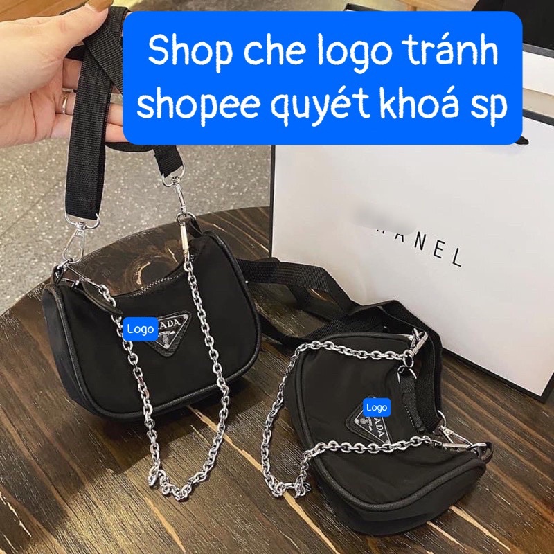 Túi Kẹp Nách Mini pradạ❣️Freeship❣️hàng đẹp chất dù (có ảnh thật)