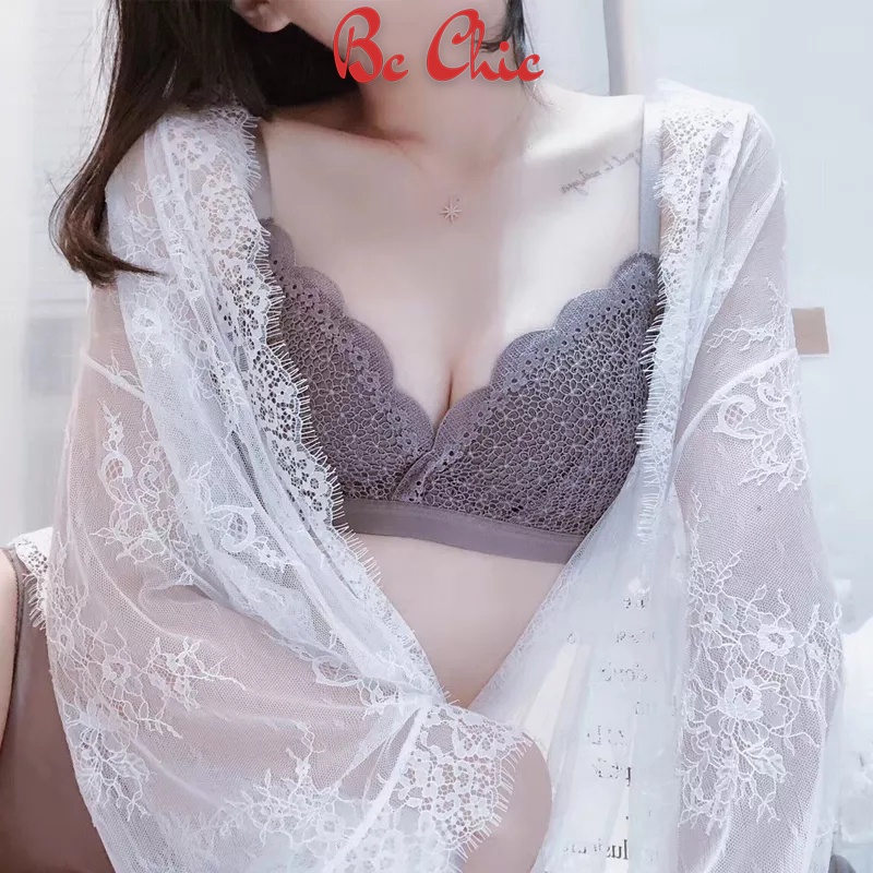 Áo lót đệm mỏng ren hoa đào 34-36-38 A08 BC_CHIC LINGERIE
