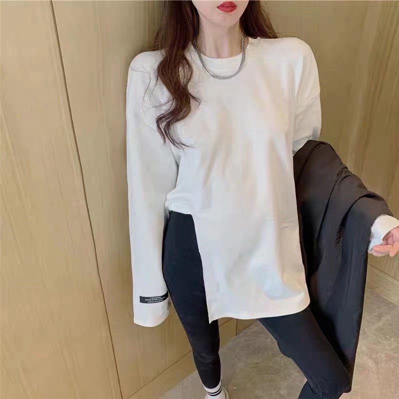 Jiashucheng Áo Nỉ Dài Tay Xẻ Tà Phong Cách Đức Thời Trang