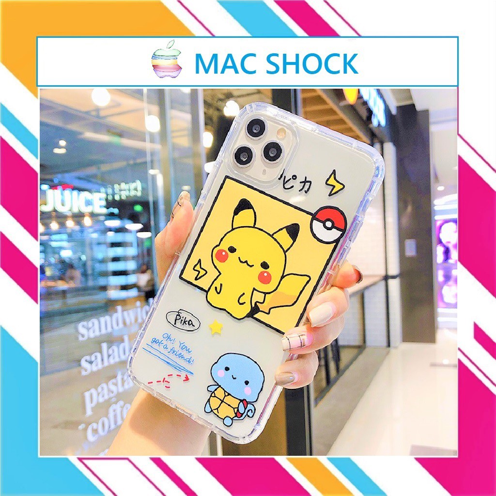 Ốp lưng IPhone Pikachu trong suốt, chống sốc 8plus/x/xs max/11/11 Promax/12 /12 Promax/13 Promax