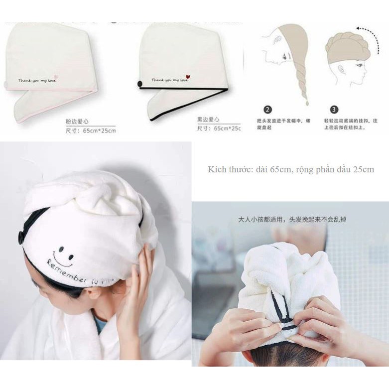 Khăn lau khô tóc siêu nhanh.