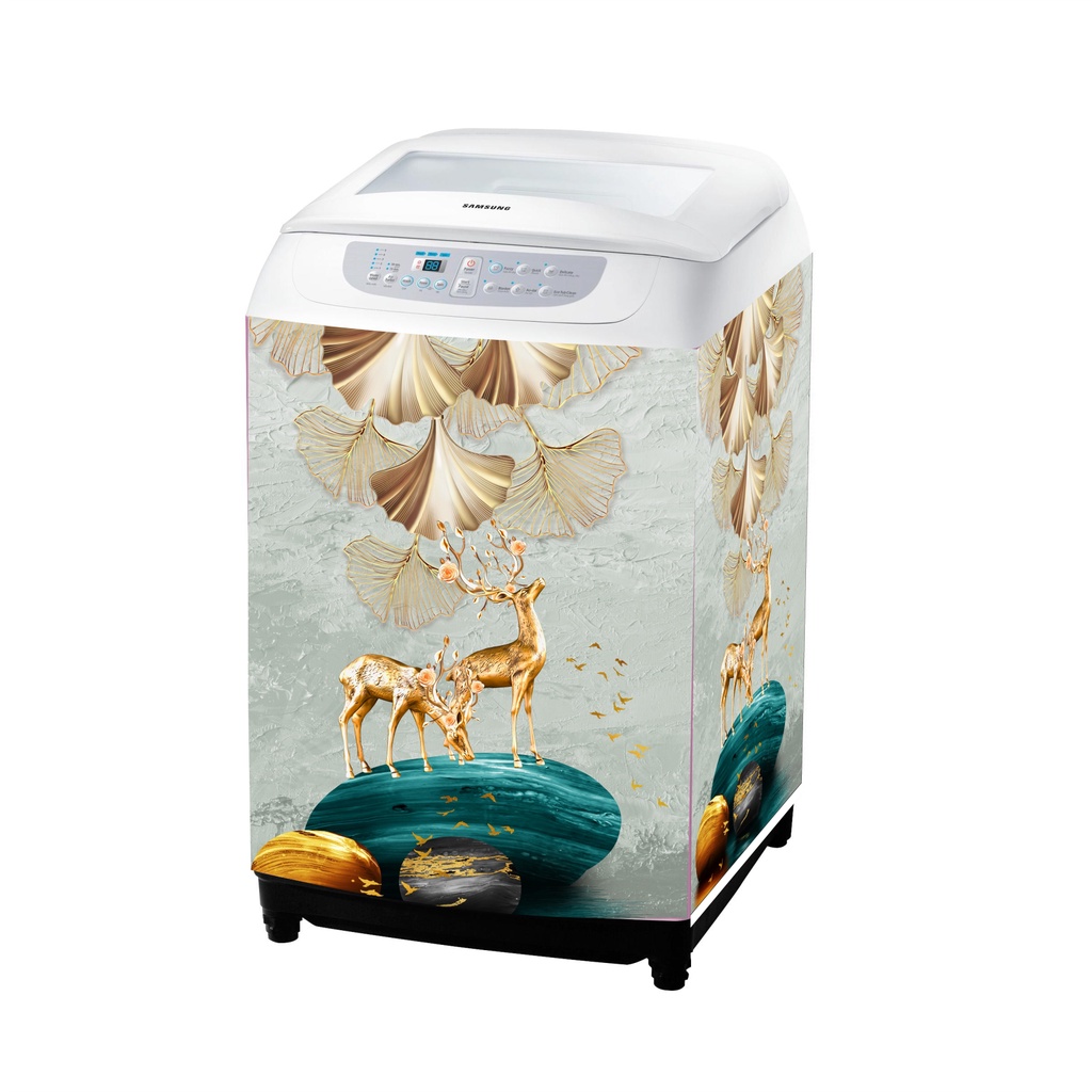 Miếng dán MÁY GIẶT - TỦ LẠNH MINI 3D  có kèm lưỡi dao cắt