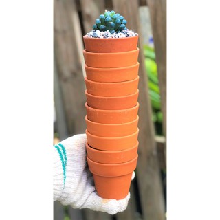 Bộ 10 chậu đất nung trồng xương rồng sen đá Rộng 8 cm x Cao 7 cm