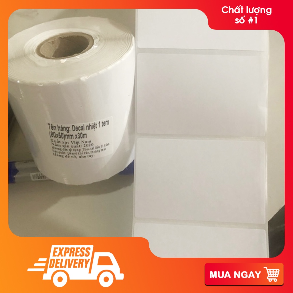 Tem decal nhiệt 80x50 mm, tem giao hàng SUPERSHIP, Tem nhiệt 8x5 cm tự dính