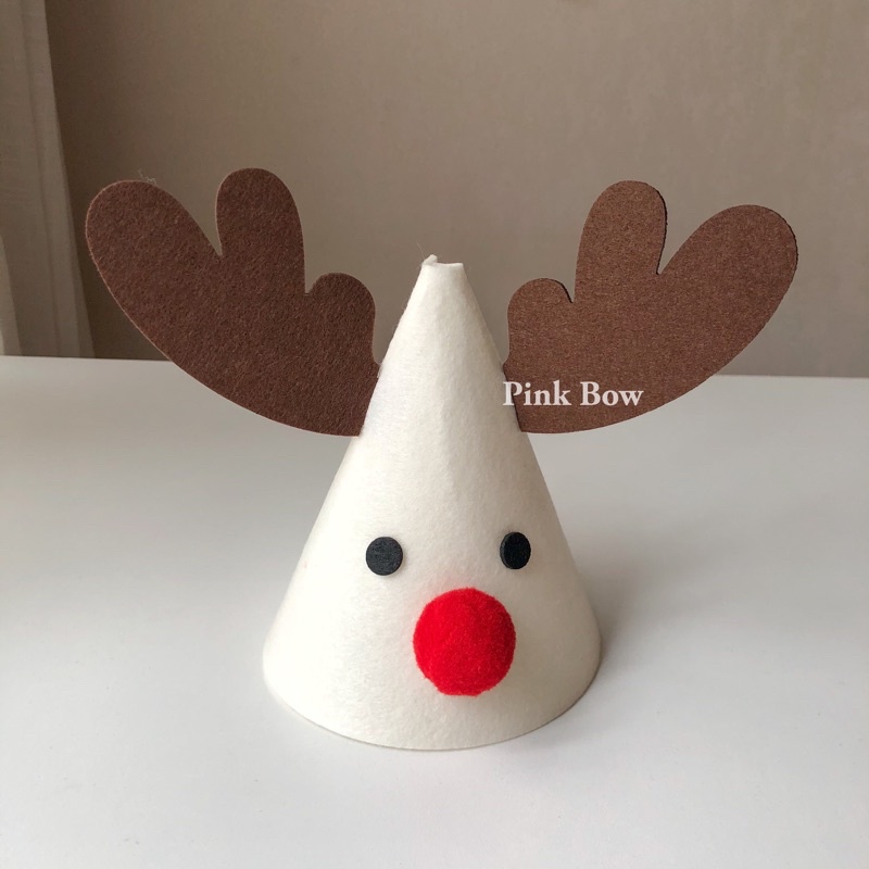 Nón giáng sinh nỉ - Cài tóc Merry Christmas - Nến cây thông